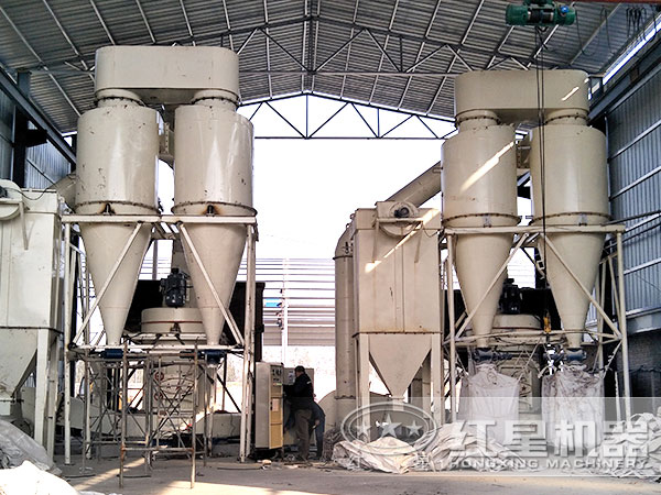 日产150吨100--140目硅石磨粉设备现场作业