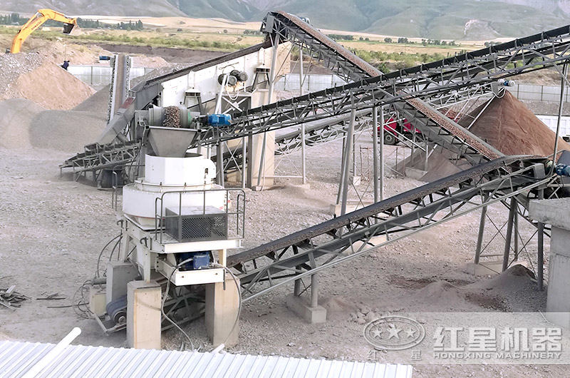 时产200吨固定机制砂设备作业现场