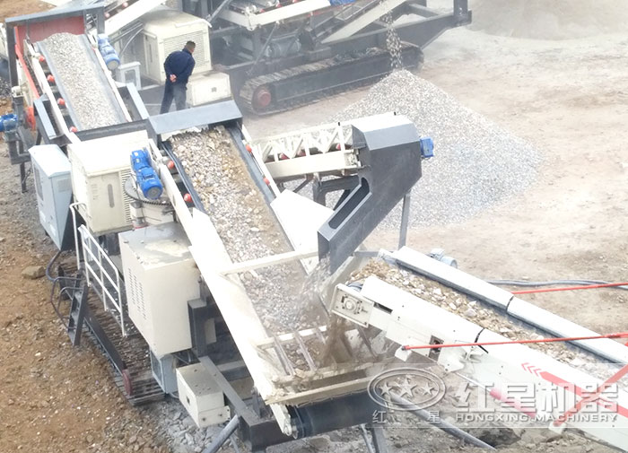 流动碎石打沙机自动化生产作业现场